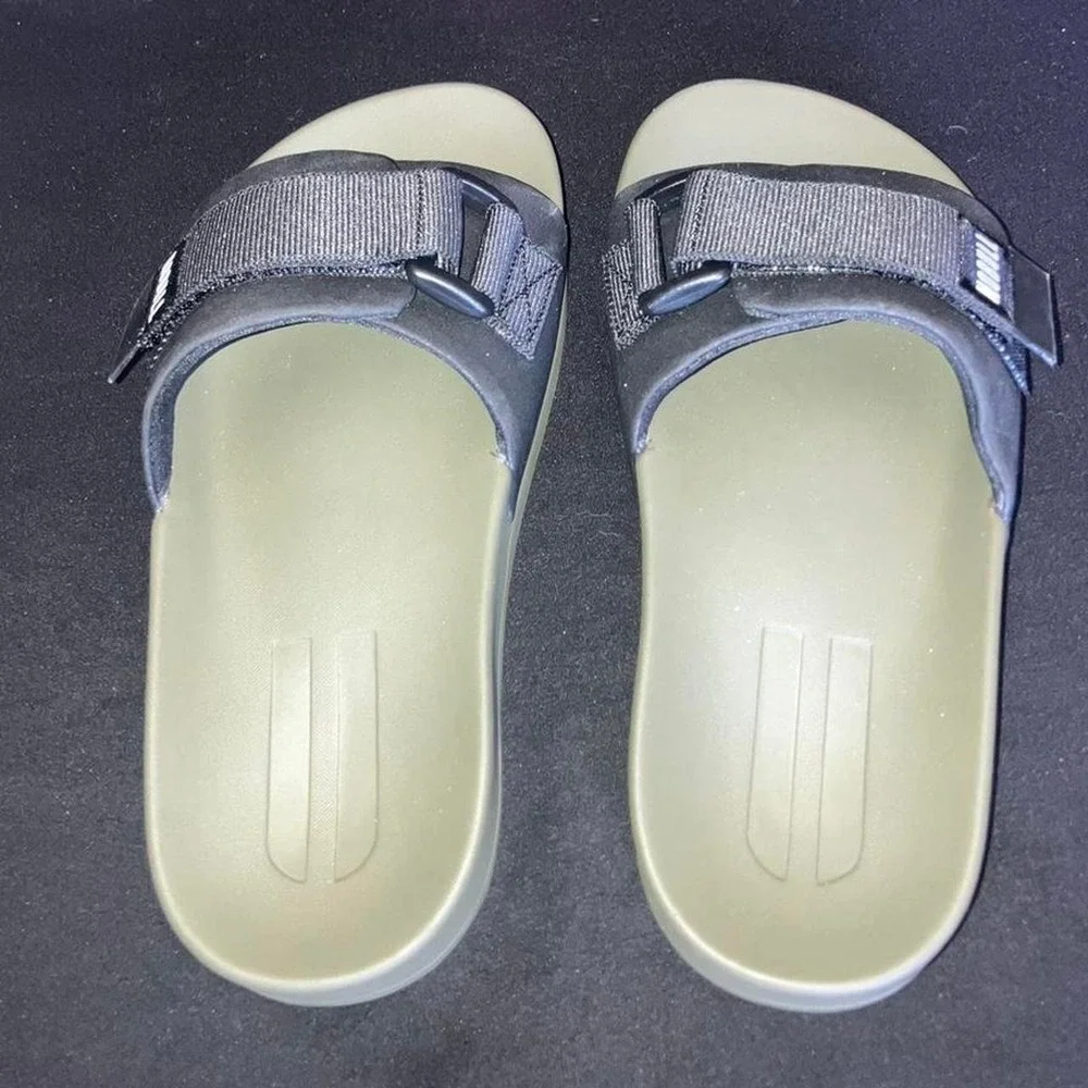 Nobull Black + Green Slides Size 3 Boys Size 4.5 Girls'